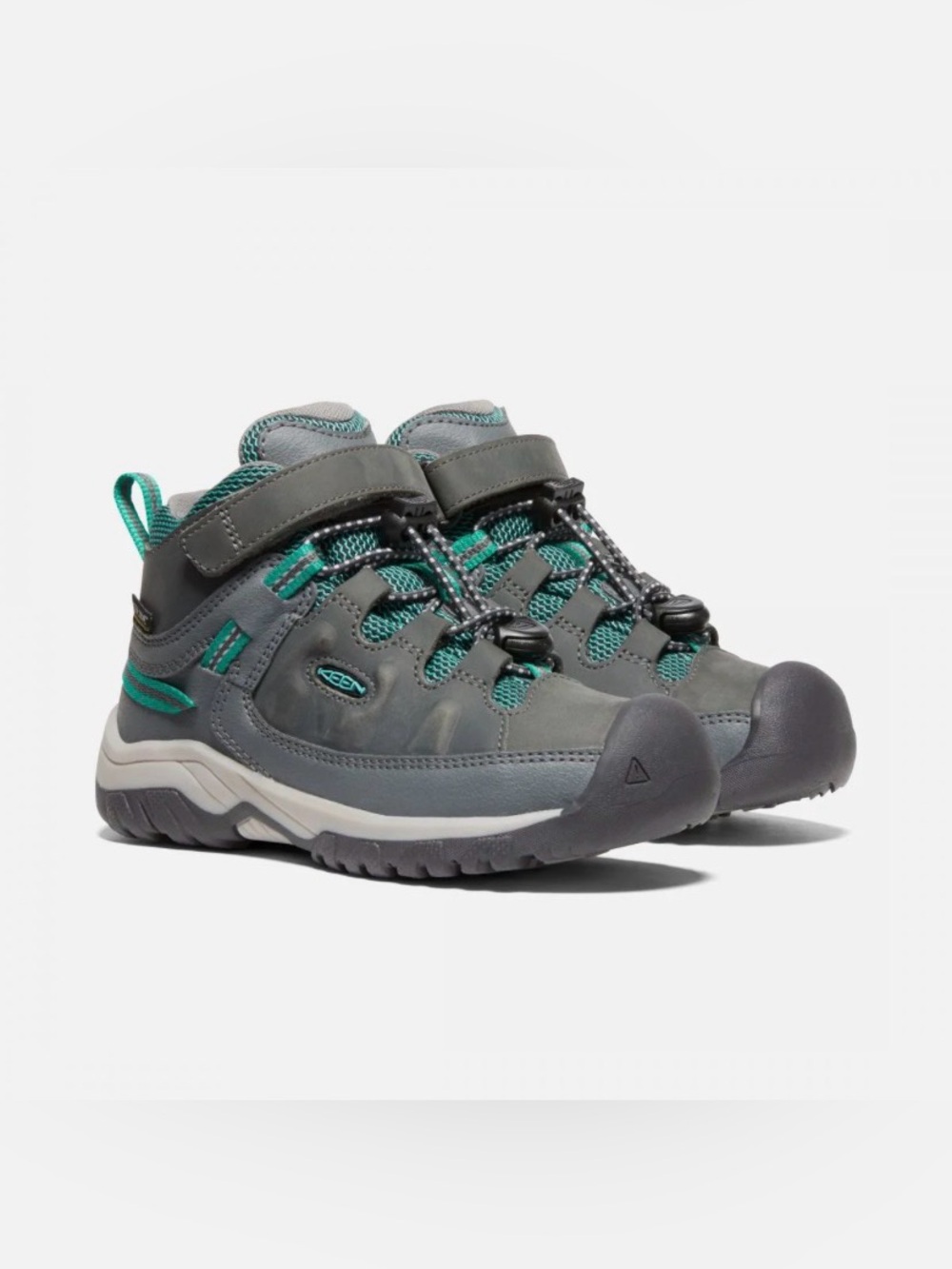 KEEN Unisex Little Kids sz8 Targhee Waterproof Boot Steel Grey/Porcelain 1026298